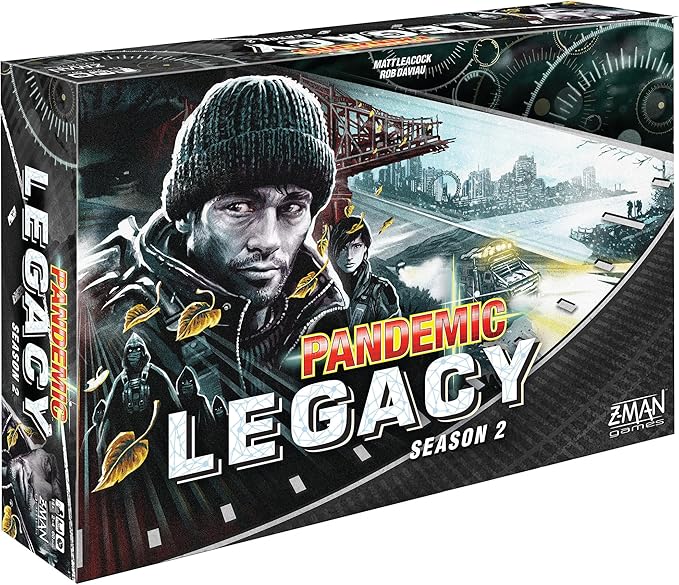 Pandemic Legacy Season 2 Board Game (Black) - Fight to Save Humanity from Plague! Cooperative Strategy Game for Kids and Adults Ages 13+ 2-4 Players 60 Minute Playtime Made by Z-Man Games
