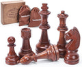 Vamslove Wooden Chess Pieces Large 4.5'' King Set of 32 Luxury Staunton Wood Chessmen for Chess Game Board (Chess Pieces Only) Velvet Storage Bags Included