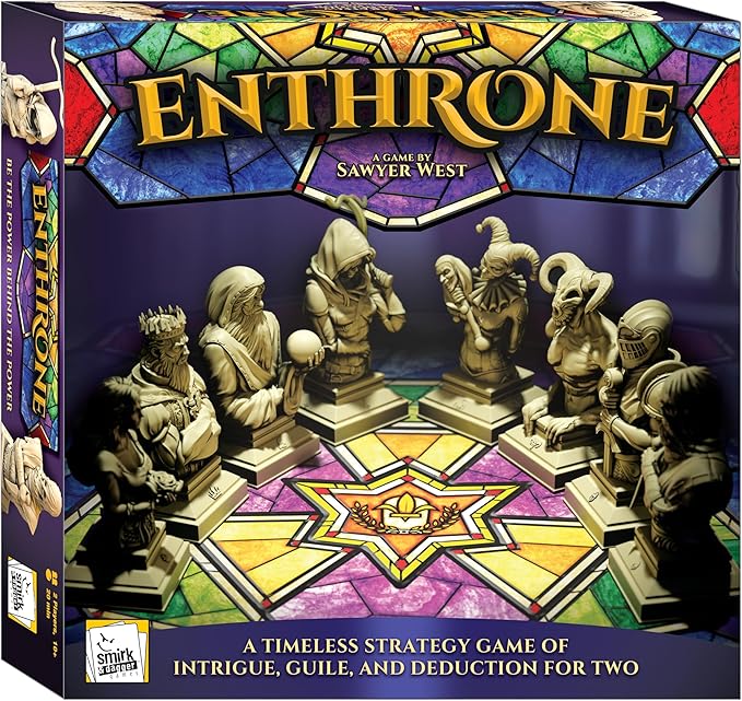 ENTHRONE – Abstract Deduction Strategy Game for 2 Players by Smirk &amp Dagger | Ages 10+ | 20–30 Min Playtime