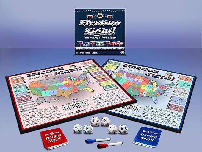 Election Night! A Super Fun Way to Learn Essential Math Geography and Civics While Strategizing Your Way to The White House. Updated Electoral College Game Board for 2024!