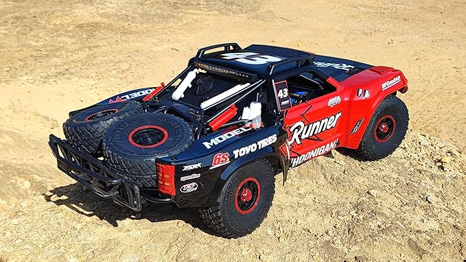 FSRC RC Truck1/7 Model TT 6S/8S Blue/Red High-Speed Off-Road Desert Truckr RC car Short-Course Truck 4WD 100km/h+(6S-RED)