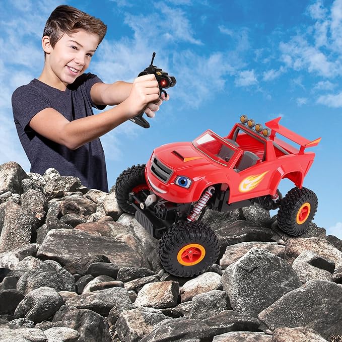 NKOK Blaze &amp The Monster Machines: RC Rock Crawler - Blaze Remote Controlled Monster 4x4 Truck 1:16 Scale 2.4 Ghz Ready to Run (6501) Ages 6+