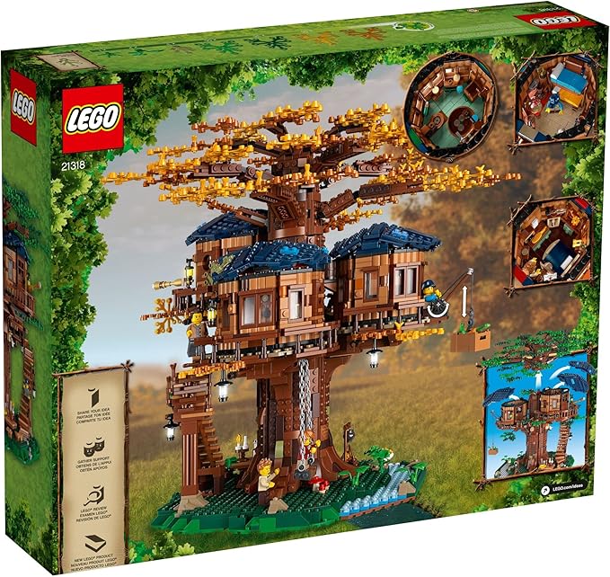 LEGO Ideas Tree House 21318 Model Construction Set for 16 Plus Year Olds with 3 Cabins Interchangeable Leaves Minifigures and a Bird Figure
