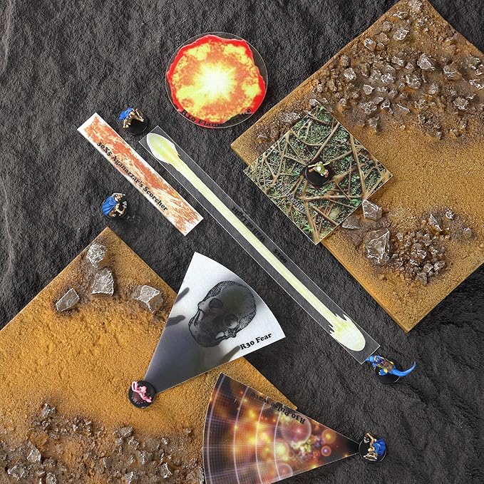 Upgrade AOE Spell Effects Templates for D&ampD 5E - Set of 30 PVC Area of Effect Damage Markers for Tabletop Dungeons and Dragons Pathfinder Warhammer RPG Gaming Accessories