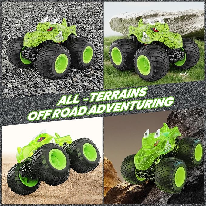 BAODLON RC Monster Trucks Toys for 3 4 5 6 7 8 Years Old Boys Kids 2.4GHz Remote Control Monster Car All Terrain RC Truck Off Road with Spray &amp Light Rechargeable Battery Christmas Birthday Gi
