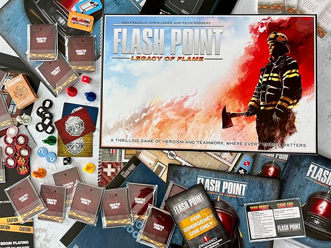 Flash Point: Legacy of Flame Board Game – Cooperative Legacy Game for 1–6 Players Ages 10+ 60-Min Campaign Play – Firefighter Strategy Game by Indie Boards &amp Cards