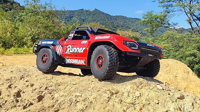 FSRC RC Truck1/7 Model TT 6S/8S Blue/Red High-Speed Off-Road Desert Truckr RC car Short-Course Truck 4WD 100km/h+(6S-RED)