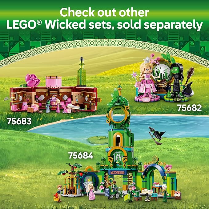 LEGO Wicked Glinda Elphaba &amp Nessarose at Shiz University Building Toys - Gifts for Birthdays - Wicked Toys for Kids Girls &amp Boys Age 7+ - 75681
