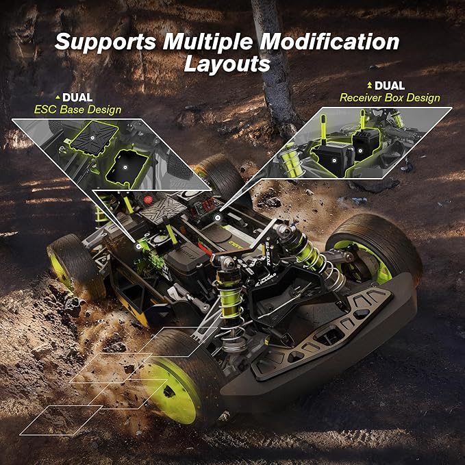 RIAARIO 1/10 Brushless RC Cars 50 MPH Rally Car Gyro 4WD Monster Truck 8+ Ages