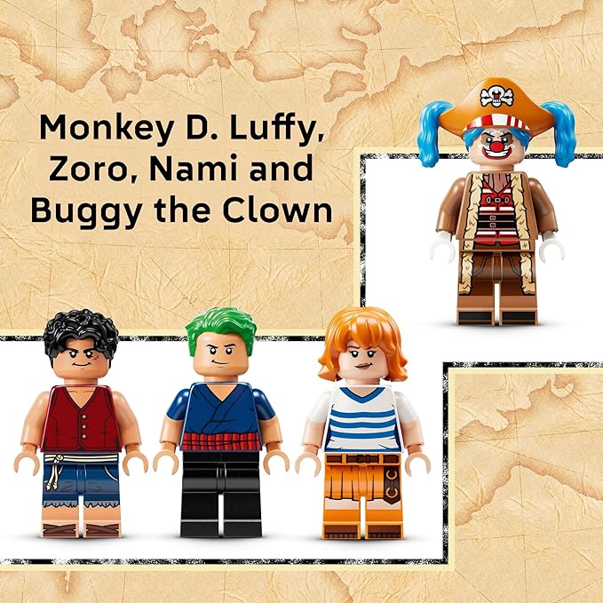 LEGO ONE Piece Buggy The Clown’s Circus Tent Building Blocks - Creative Building Toy for Boys &amp Girls 8+ - 4 Toy Figures &amp Playset for Pretend Play - Gift Idea for Birthdays &amp Anime Fans