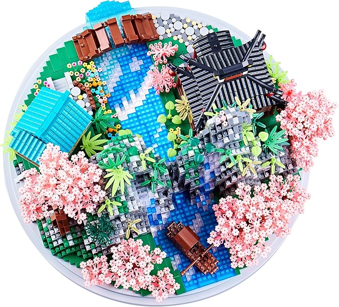 7626 PCS Micro Building Blocks Set Chinese Peachtree Model for Adults Decorative Creative Present for Adult Age of 14+ Cherry Blossom Tree Building Set