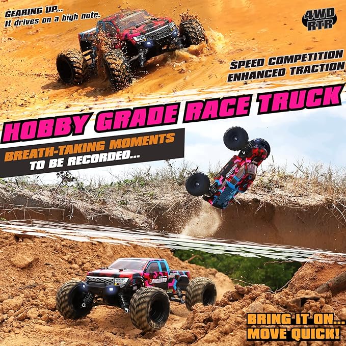 HAIBOXING 1:12 Scale RC Cars 903 RC Monster Truck 38 km/h Speed Hobby Fast RC Cars for Kids and Adults Toy Gifts 2.4 GHz 4WD Electric Powered Remote Control Trucks Ready to Run 40+ Min Playtime
