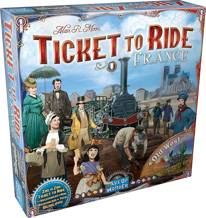 Asmodee Ticket to Ride France + Old West Board Game Expansion - Train Route Strategy Game Fun Family Game for Kids &amp Adults Ages 8+ 2-6 Players 30-60 Minute Playtime