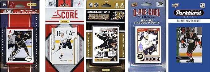 C&ampI Collectables NHL Anaheim Ducks Men's 5 Different Licensed Trading Card Team Sets White