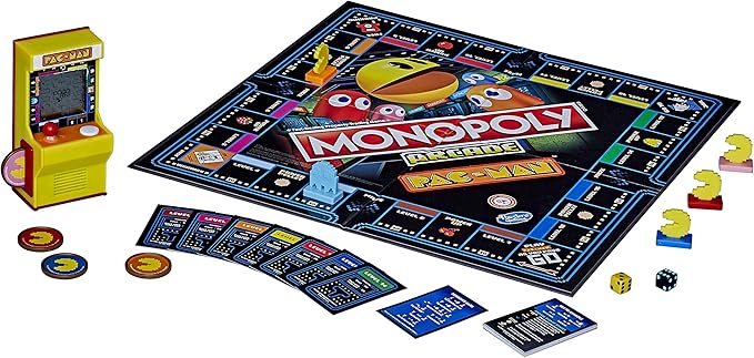 Monopoly Arcade Pac-Man Game Board Game for Kids Ages 8 and Up Includes Banking and Arcade Unit