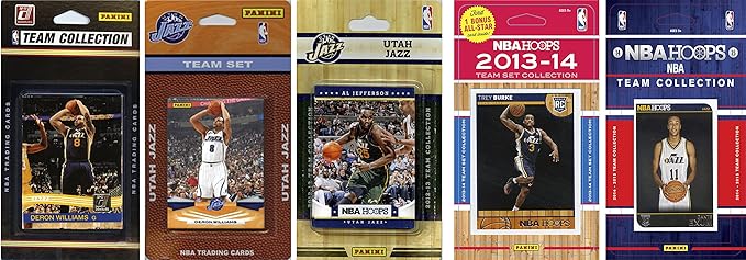 NBA Utah Jazz 5 Different Licensed Trading Card Team Sets Brown One Size