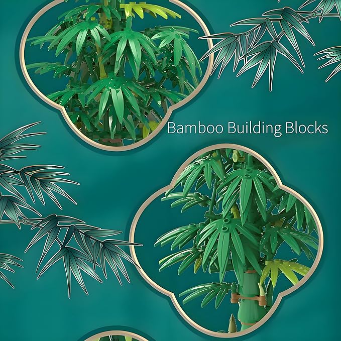 DIY Lucky Bamboo Building Set for Adults – Realistic Artificial Desk Plant for Office Decor Zen Stress Relief Decoration Aesthetic Gift for Birthdays and All Events