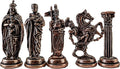 (Only 32 Pieces) Medieval British Army Antique Copper Metal Handmade Chess Pieces (Without Board)