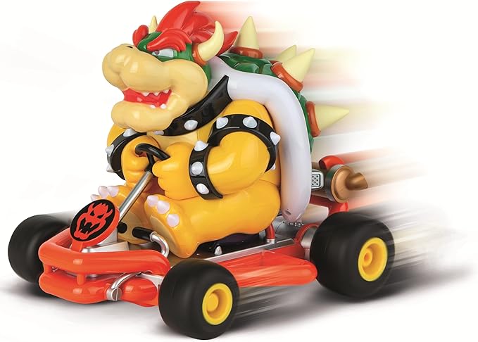 Carrera 200981P RC Official Licensed Mario Kart Pipe Kart Bowser 1:18 Scale 2.4 Ghz Remote Radio Control Car with Rechargeable LiFePO4 Battery - Kids Toys Boys/Girls