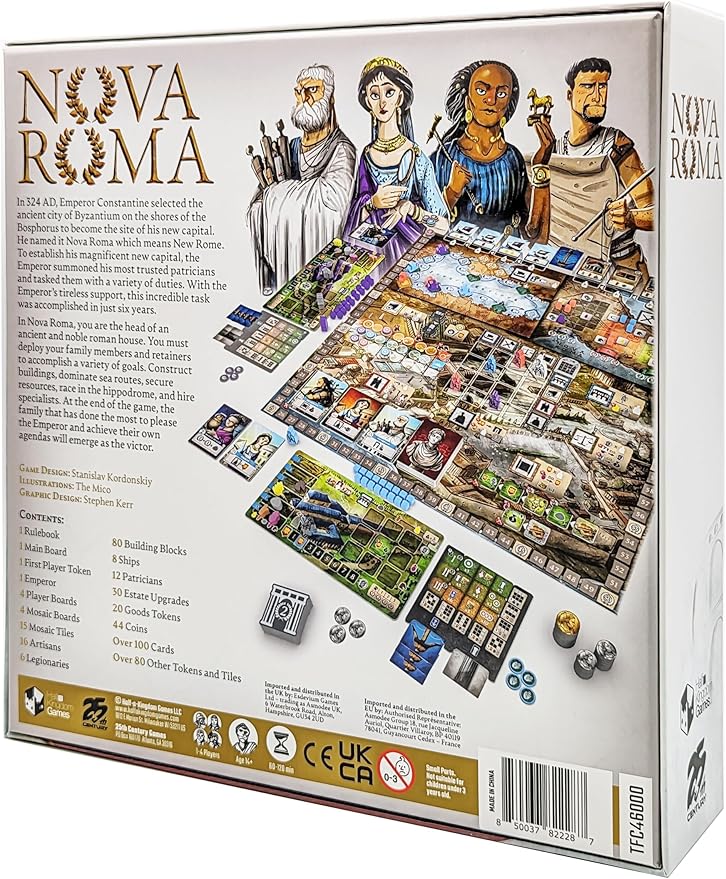 Nova Roma: Emperor Constantine Builds The New Roman Empire - Euro Strategy Board Game - 25th Century Games
