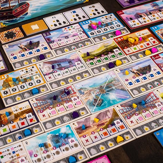 Synapses Games | Yokohama | Strategy Board Game | Worker Placement Set in Japan | 2 to 4 Players | 90 Minutes | Ages 14+