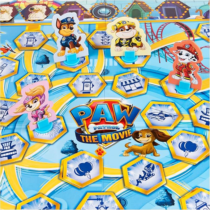 PAW Patrol: The Movie 4-Game Adventure City Pack Memory Match Pop-Up Wooden Dominoes &amp Lookout Games PAW Patrol Toys for Kids Ages 4 and up