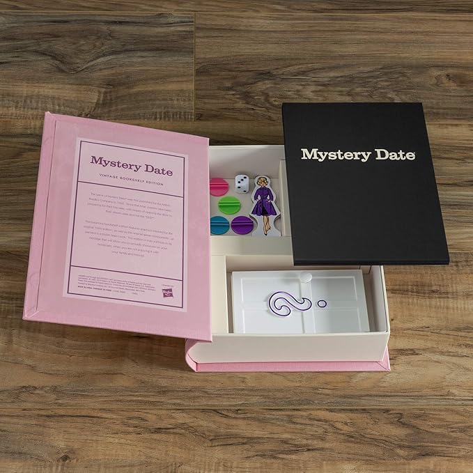 WS Game Company Mystery Date Vintage Bookshelf Edition Vintage Board Games Collection Fabric Box Retro 1960s Family Game Night Favorite Ages 8+