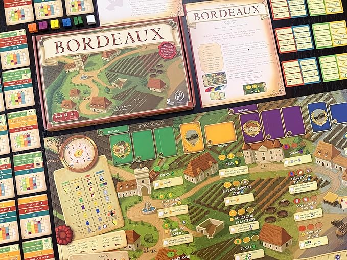 Stonemaier Games: Viticulture: Bordeaux Expansion by Jamey Stegmaier | Add to Viticulture (Base Game) | A New Board Featuring Updated Graphics Layout and New Mechanism | 1-6 Players 90 Mins