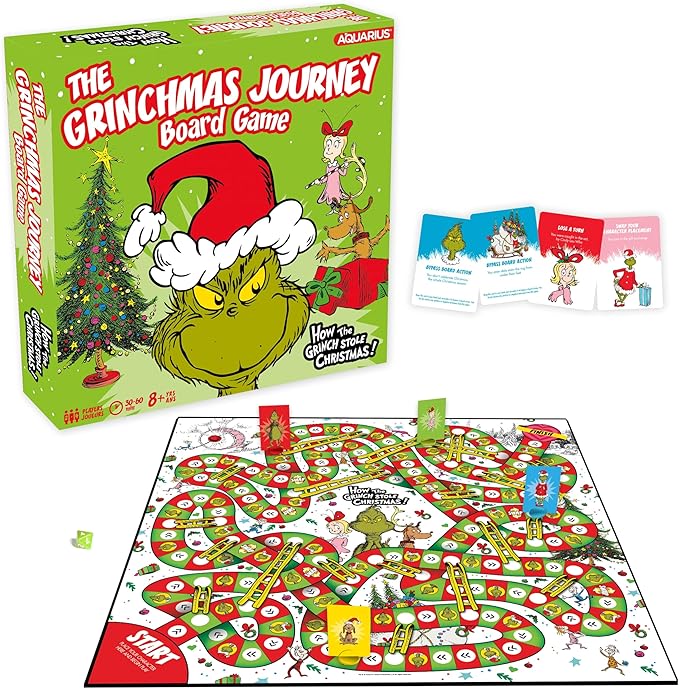 Aquarius Grinchmas Journey Board Game - Fun for Kids &amp Adults - Officially Licensed Dr Seuss Merchandise &amp Collectibles