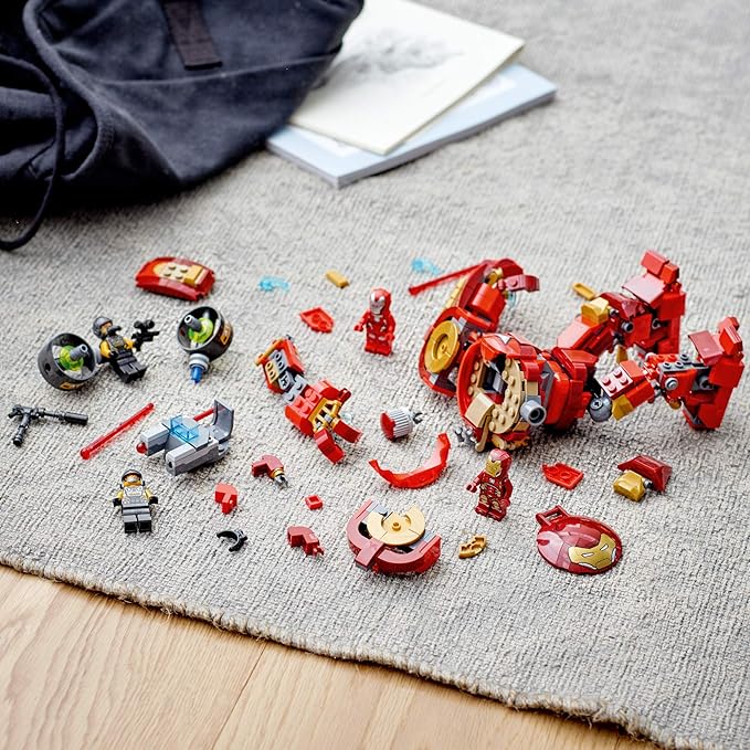 LEGO Marvel Avengers Iron Man Hulkbuster Versus A.I.M. Agent 76164 Cool Interactive Brick-Build Avengers Playset with Minifigures (456 Pieces)