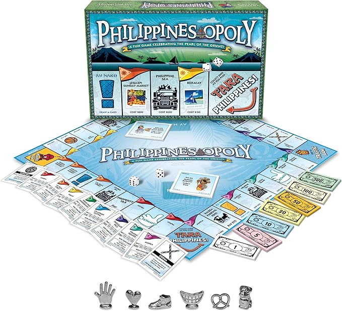 Late for The Sky Philippines-Opoly Country Board Game Family Strategy Game Night for Ages 8+ 2-6 Players Traditional or 1-Hour Play Collect City Blocks &amp Keys