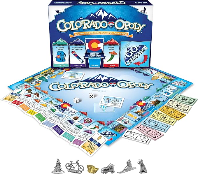 Late for The Sky Colorado-Opoly Board Game – Colorado Travel Family Game Night Property Trading Strategy Fun Made in USA 2-6 Players Ages 8+ Souvenir Gift