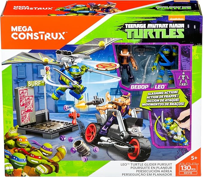 Mega Construx Teenage Mutant Ninja Turtles Leo Turtle Glider Pursuit