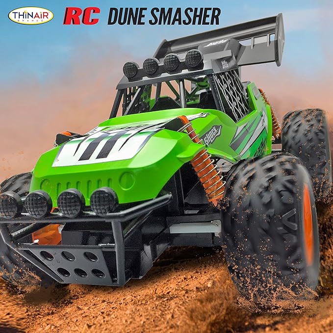 Nature Bound RC Cars 1:16 Scale Dune Smasher Off-Roader 2WD All-Terrain Electric Toy Car - Perfect for Rock Crawling and Road Racing 27MHz Radio Control - Eye-Catching Graphics Gift Idea for Kids