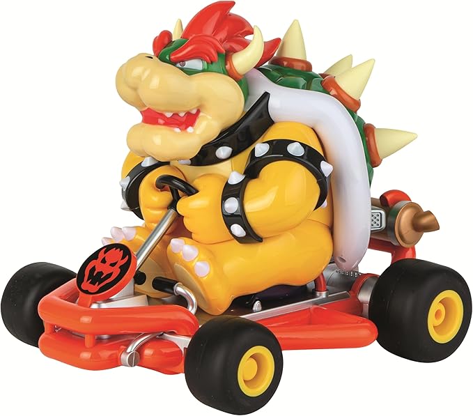 Carrera 200981P RC Official Licensed Mario Kart Pipe Kart Bowser 1:18 Scale 2.4 Ghz Remote Radio Control Car with Rechargeable LiFePO4 Battery - Kids Toys Boys/Girls
