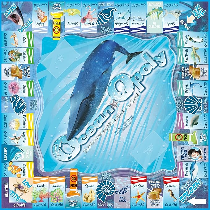 Late for the Sky Ocean-Opoly Board Game – Family Strategy and Educational Marine Life Adventure Property Trading Fun for Kids &amp Adults Ages 8+ 2–6 Players