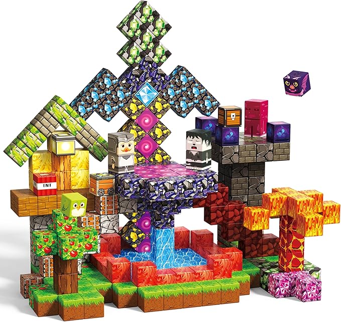 Magnetic Blocks 300PCS Magnetic Building Cube Set for Kids Ages 4-8 Constructions STEM Montessori Stacking Toy Sensory Tiles Building Birthday Toys Gifts for Boys Girls