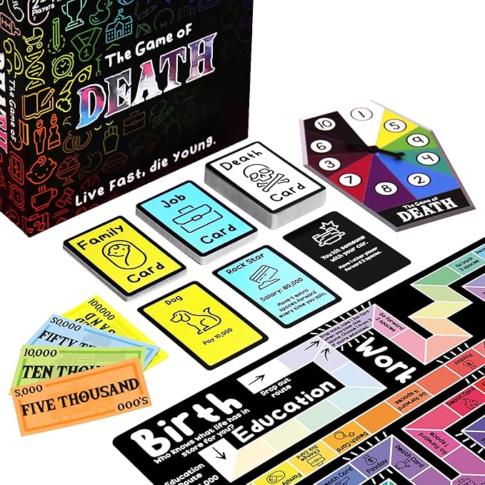 Gift Republic Game of Death – Live Fast Die Young | Dark Humour Adult Party Board Game | Outrageous Survival Challenge for 2- Players | Mature Content