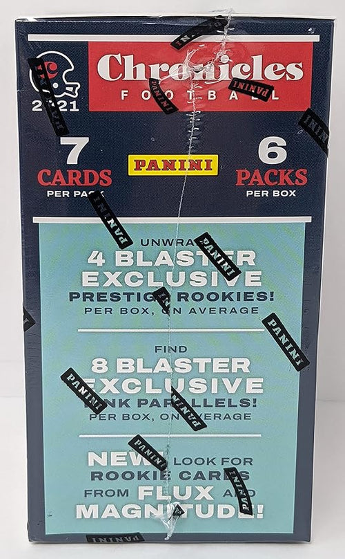 2021 Panini Chronicles NFL Football Blaster Box (42 Cards Total) 4 Prestige Rookies + 8 Exclusive Pink Parallels