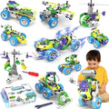 10 in 1 STEM Toys for 4 5 6 7 8+ Year Old Boy Easter Birthday Gifts Building Toys for Kids Ages 4-8 5-7 6-8 Educational Stem Activities for Boy 4-6 8-10 Erector Set Construction Creative Games