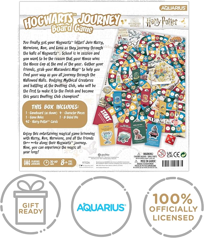 Aquarius Harry Potter Journey Board Game - Fun for Kids &amp Adults - Officially Licensed Harry Potter Merchandise &amp Collectibles