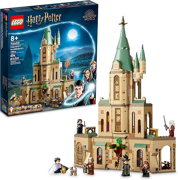 LEGO Harry Potter Hogwarts: Dumbledore’s Office 76402 Castle Toy Set with Sorting Hat Sword of Gryffindor and 6 Minifigures for Kids Aged 8 Plus