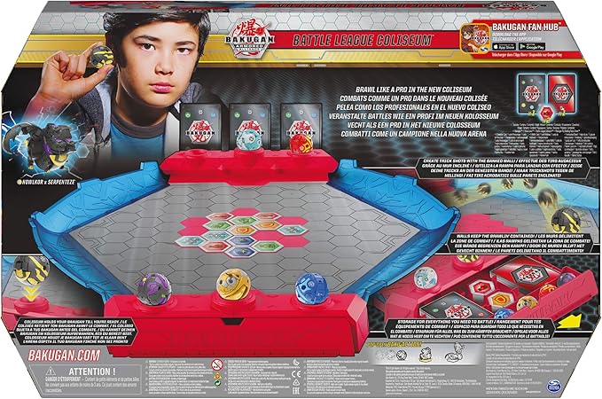 Bakugan Battle League Coliseum Deluxe Game Board with Exclusive Fused Howlkor x Serpenteze Kids Toys for Boys Ages 6 and Up