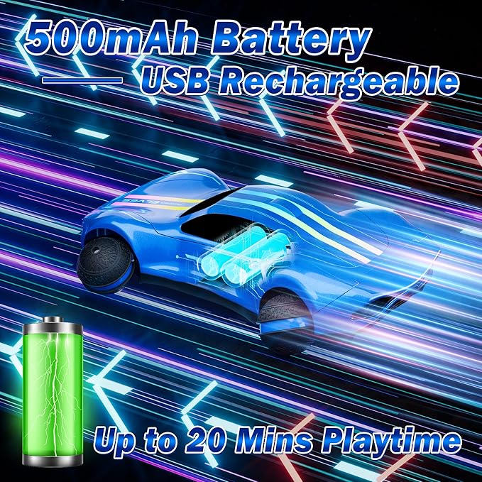 Remote Control Car for Kids RC Stunt Car with Drift Wheels 360° Spins &amp Flips 2.4GHz Rechargeable Toy Car with LED Lights Indoor Outdoor Gift for Boys Girls Ages 6-12