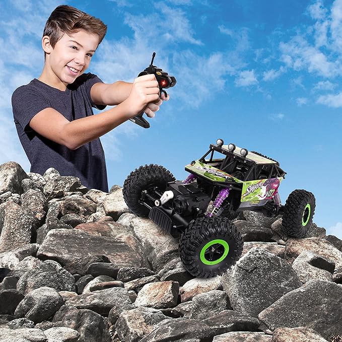 Mean Machine 1/16 R/C Rock Crawler Series [2.4GHz] Rock Crawler Striker Innovative Suspension System Powerful Motor Grippy Tires 150-foot Range Pistol Grip Controller Real time 4x4