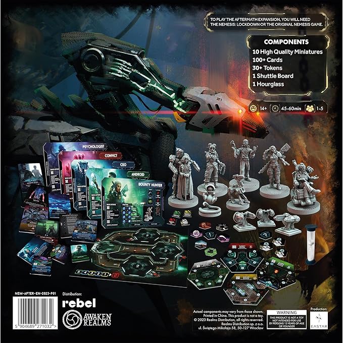 Rebel Studio Nemesis Aftermath Board Game - Epilogue Mode Play 5 New Characters Added Traits &amp Shuttle Board Cooperative Strategy Game for Adults Ages 14+ 1-5 Players 45-60 Min Playtime