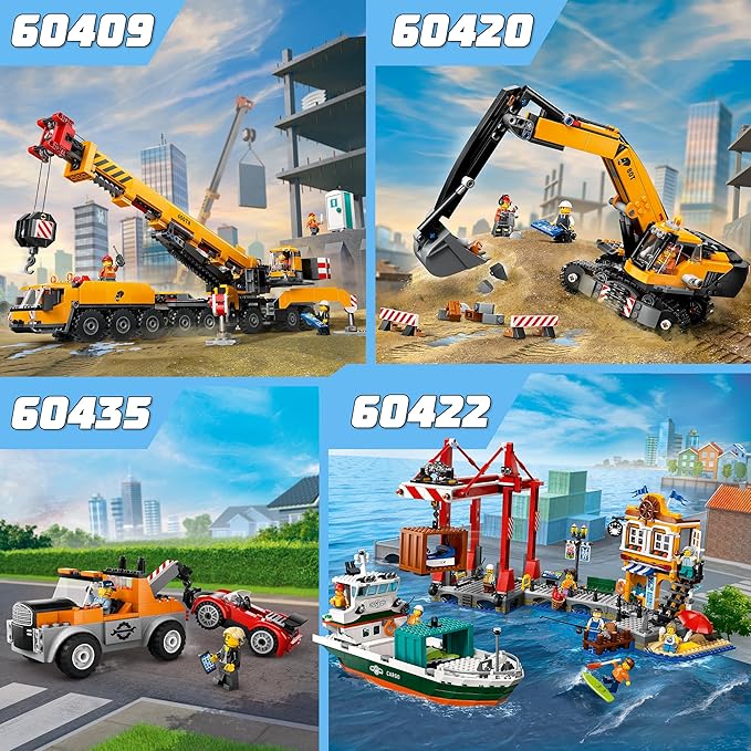 Lego City Tow Truck with Sports Car Toy Car for Boys and Girls from 4 Years Birthday Gift for Children Truck Toy with 2 Mini Figures and Accessories Such as a Cochlear Implant 60435