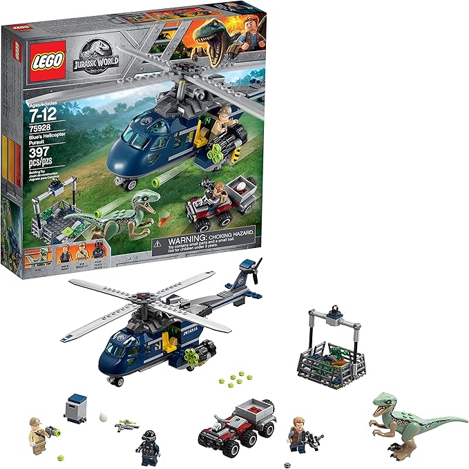 LEGO Jurassic World Blue's Helicopter Pursuit 75928 Building Kit (397 Pieces)