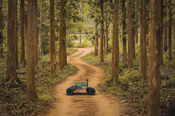 LEXiBOOK Crosslander® Dino Remote Controlled Dinosaur car up to 10km/h Crazy Stunts Pitching Integrated Gyroscope Light Effects Rechargeable RC59D