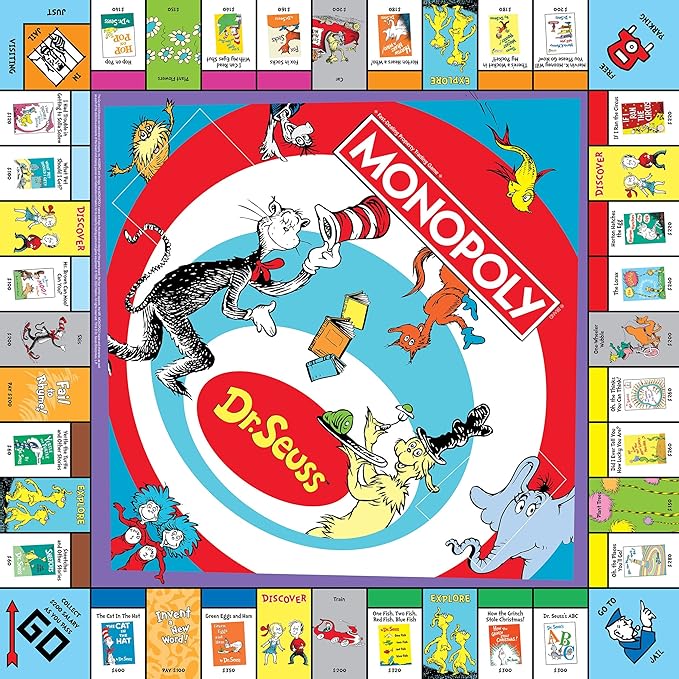 Monopoly: Dr. Seuss | Buy Sell Trade Books | Collectible Classic Monopoly Game Featuring Custom Game Board &amp Artwork | Officially-Licensed Game &amp Merchandise